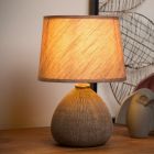 Lampe de table en céramique marronne, Ramzi, avec interrupteur