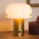 Lampe de table rustique dorée, Timon, avec interrupteur