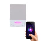 Plafonnier connecté blanc moderne, Alion, IP44, 4,5W, RGBW