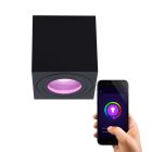 Plafonnier connecté noir moderne, Alion, IP44, 4,5W, RGBW