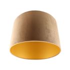 Abat-jour en velours d'or Madelyn, Tissu, moderne