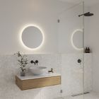Miroir avec éclairage moderne gris, Dovina, 20W, 4000K LED, IP44, avec interrupteur