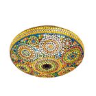 Lampe plafond orientale multicolore mosaïque, Annas
