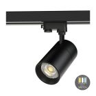 Spot triphasé noir Rozina, 10W, interrupteur blanc, dimmable, Pro