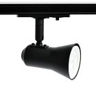 Spot sur rail triphasé noir Sharita, Pro