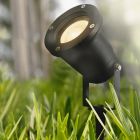 Spot à piquer extérieur noir en aluminium, Omid, IP65