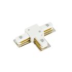 Connecteur en T pour éclairage sur rail monophasé, blanc