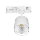 Projecteur sur rail triphasé blanc en aluminium, Jeska, 10W/20W/30W, interrupteur LED blanc