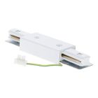 Connecteur en forme de I pour éclairage sur rail monophasé, blanc