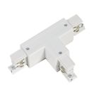 Connecteur en forme de T pour éclairage sur rail triphasé, droite 1, blanc, Pro