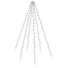 Éclairage extérieur mât, 192 LED, 6 brins de 2m, sans mât