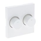Plaque centrale Q-Link S-Line avec bouton gradateur duo, blanc polaire
