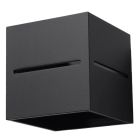 Applique up and down en aluminium noire, Jacky