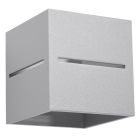 Applique up and down en aluminium grise, Jacky