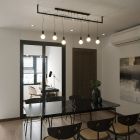 Suspension en acier noire, Lauraine