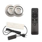 2 spots veranda orientable Rona, IP44, avec kit de connexion et télécommande, chromé