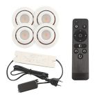 4 spots veranda orientable Rona, IP44, avec kit de connexion et télécommande, blanc