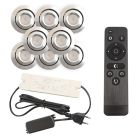 8 spots veranda orientable Rona, IP44, avec kit de connexion et télécommande, chromé