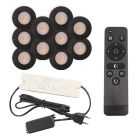 10 spots encastrés veranda noir Dico, IP65, avec kit de connexion et télécommande