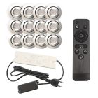 12 spots veranda orientable Rona, IP44, avec kit de connexion et télécommande, chromé