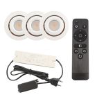 3 spots veranda orientable Rona, IP44, avec kit de connexion et télécommande, blanc