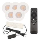 5 spots encastrés veranda blanc Dico, IP65, avec kit de connexion et télécommande