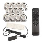 11 spots veranda orientable Rona, IP44, avec kit de connexion et télécommande, chromé