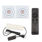 2 spots veranda orientable Rona carré, IP44, avec kit de connexion et télécommande, blanc