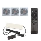 3 spots veranda orientable Rona carré, IP44, avec kit de connexion et télécommande, chromé
