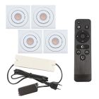 4 spots veranda orientable Rona carré, IP44, avec kit de connexion et télécommande, blanc