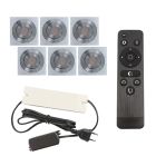 6 spots veranda orientable Rona carré, IP44, avec kit de connexion et télécommande, chromé