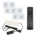 7 spots veranda orientable Rona carré, IP44, avec kit de connexion et télécommande, blanc