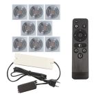 8 spots veranda orientable Rona carré, IP44, avec kit de connexion et télécommande, chromé