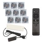 9 spots veranda orientable Rona carré, IP44, avec kit de connexion et télécommande, chromé