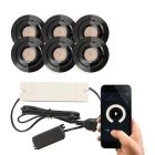 6 spots connectés veranda orientable Rona, IP44, avec kit de connexion, noir