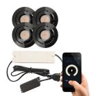 4 spots connectés veranda orientable Rona, IP44, avec kit de connexion, noir