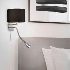 Applique murale en métal nickel, Ledbury, avec interrupteur