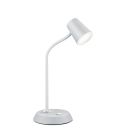 Lampe de table en verre blanche, Laysha, 4,7W, 3000K LED, avec interrupteur
