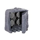 Multiprise extérieure moderne Fjelstervang, calcul, gris, IP44