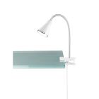 Spot à pince en plastique blanc, Taimi, 3,8W, 3000K LED, avec interrupteur