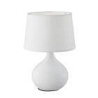 Lampe de table en céramique blanche, Yesha, avec interrupteur