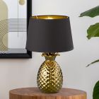 Lampe de table en céramique dorée, Monsted, avec interrupteur
