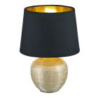 Lampe de table en céramique dorée, Yet, avec interrupteur