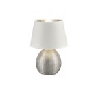 Lampe de table en céramique argentée, Yet, avec interrupteur