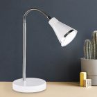 Lampe de bureau en plastique blanche, Taimi, 3,8W, 3000K LED, avec interrupteur