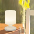 Lampe de table extérieur en plastique blanche, Wiesje, 1,5W, 3000K LED, IP44, avec interrupteur