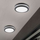 Lampe plafond moderne anthracite, Garly, 12W, 3000K LED, IP54