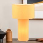 Lampe de table en tissu jaune, Denilson, avec interrupteur