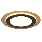 Lampe plafond moderne noire, Frans, 42W, blanc chaud à froid réglable LED, avec télécommande