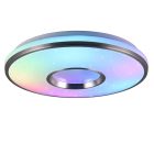 Lampe plafond en plastique blanche, Franz, 21W, RGBW LED, avec télécommande